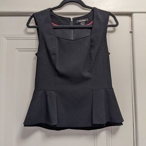 WHBM black peplum shell, size 4